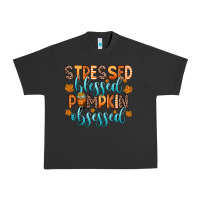 Pigment Black stressed blessed pumpkin obsessed Urban Heavy Tee - Zillion Design Studio