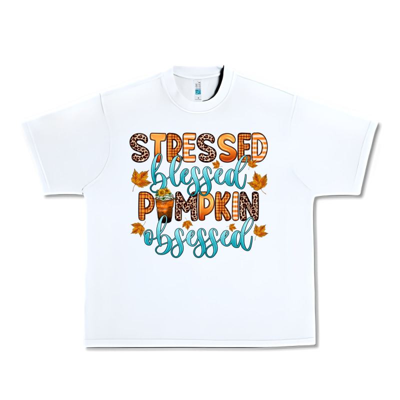 Stressed Blessed Pumpkin Obsessed Urban Heavy Tee by Zillion Design Studio | Teevron