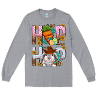 Heather Grey Western Hip hop Bunny Long Sleeve Tee - Neo Western