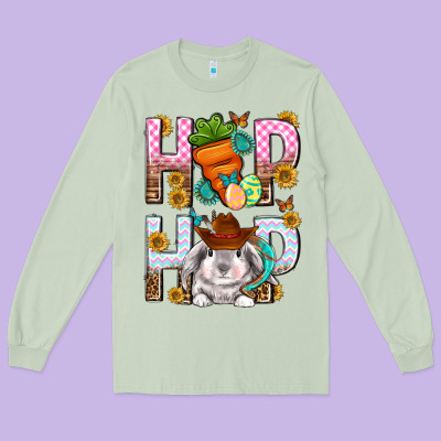 Western Hip Hop Bunny Long Sleeve Tee Designed By Neo Western