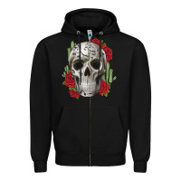 Black skull cactus Zipper Hoodie - JahusDesignShop