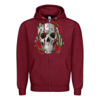 Burgundy skull cactus Zipper Hoodie - JahusDesignShop