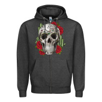 Charcoal Heather skull cactus Zipper Hoodie - JahusDesignShop