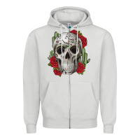 Dove Grey skull cactus Zipper Hoodie - JahusDesignShop