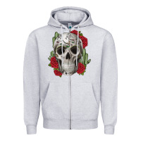 Heather Grey skull cactus Zipper Hoodie - JahusDesignShop