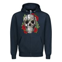 Navy skull cactus Zipper Hoodie - JahusDesignShop