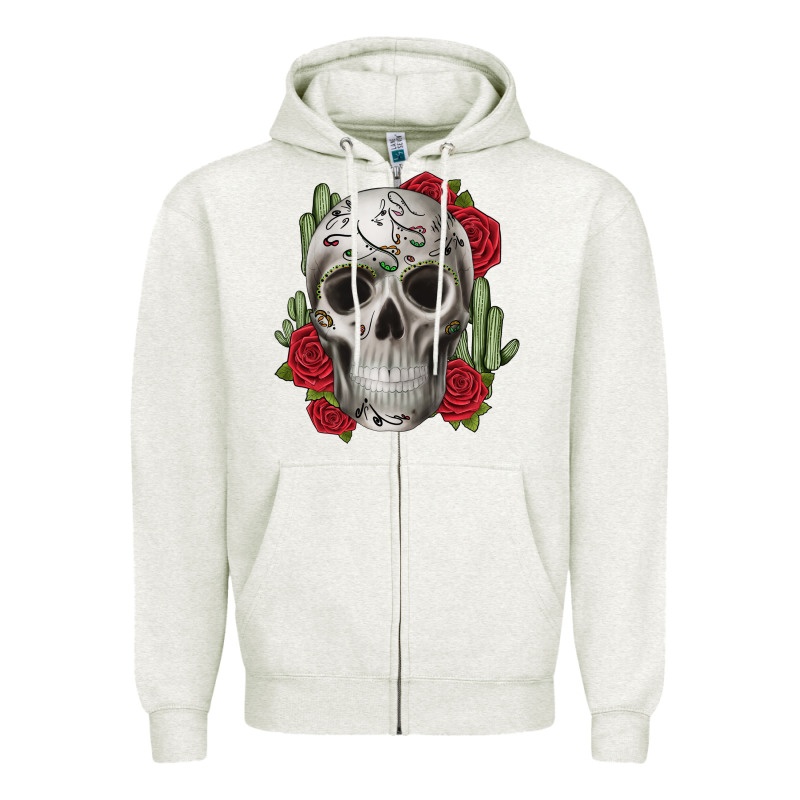 Skull Cactus Zipper Hoodie by JahusDesignShop | Teevron
