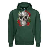 Sports Green skull cactus Zipper Hoodie - JahusDesignShop