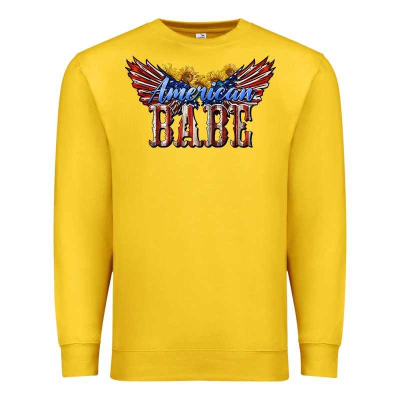 American Babe With Sunflowers Premium Sweatshirt by LillyAllenDesigns | Teevron