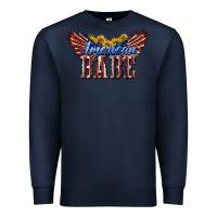 Navy American Babe With Sunflowers Premium Sweatshirt - LillyAllenDesigns