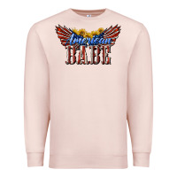 Pale Pink American Babe With Sunflowers Premium Sweatshirt - LillyAllenDesigns