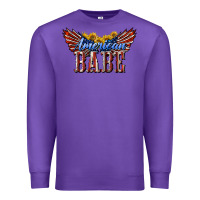 Purple American Babe With Sunflowers Premium Sweatshirt - LillyAllenDesigns