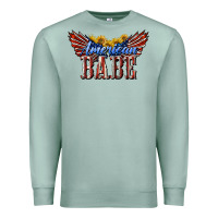 Seafoam American Babe With Sunflowers Premium Sweatshirt - LillyAllenDesigns