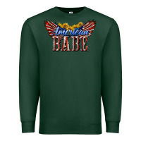 Sports Green American Babe With Sunflowers Premium Sweatshirt - LillyAllenDesigns