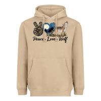 Mushroom Peace Love Wolf Heavyweight Hoodie - LillyAllenDesigns