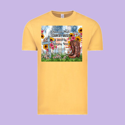Christian Western American Made Country Raised Vintage Tee Designed By Zillion Design Studio