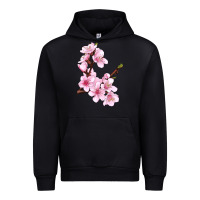 Black Peach Blossom Illustrations Urban Hoodie - LillyAllenDesigns