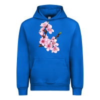 Cobalt Peach Blossom Illustrations Urban Hoodie - LillyAllenDesigns