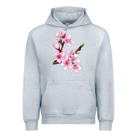 Heather Grey Peach Blossom Illustrations Urban Hoodie - LillyAllenDesigns