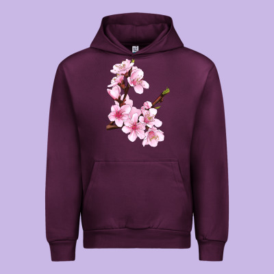 Peach Blossom Illustrations Urban Hoodie Designed By Lillyallendesigns
