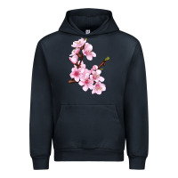 Navy Peach Blossom Illustrations Urban Hoodie - LillyAllenDesigns