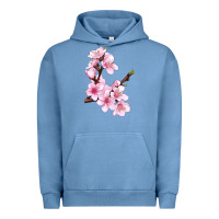 Pigment Pebble Blue Peach Blossom Illustrations Urban Hoodie - LillyAllenDesigns