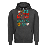 Charcoal Heather i'll always be your biggest fan baseball Zipper Hoodie - BundleAndBundleShop