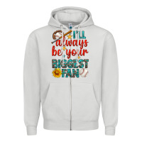 Dove Grey i'll always be your biggest fan baseball Zipper Hoodie - BundleAndBundleShop