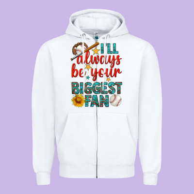 I'll Always Be Your Biggest Fan Baseball Zipper Hoodie Designed By Bundleandbundleshop