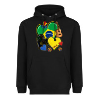 Black brazil hearts Heavyweight Hoodie - NancyCooperArtShop