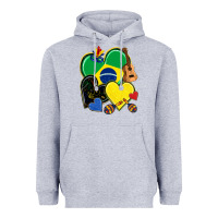 Heather Grey brazil hearts Heavyweight Hoodie - NancyCooperArtShop