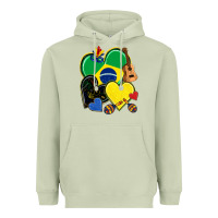 Matcha brazil hearts Heavyweight Hoodie - NancyCooperArtShop