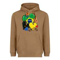 Toasted Coconut brazil hearts Heavyweight Hoodie - NancyCooperArtShop