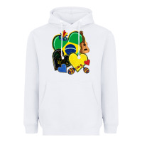 White brazil hearts Heavyweight Hoodie - NancyCooperArtShop
