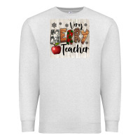 Oatmeal Heather very merry teacher christmas coaster Premium Sweatshirt - Jasminsmagicworld