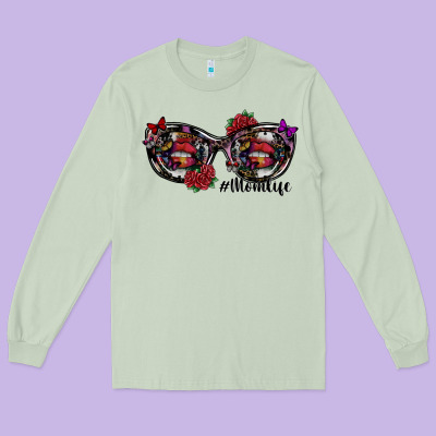 Momlife Long Sleeve Tee Designed By Sublimationcraftshop