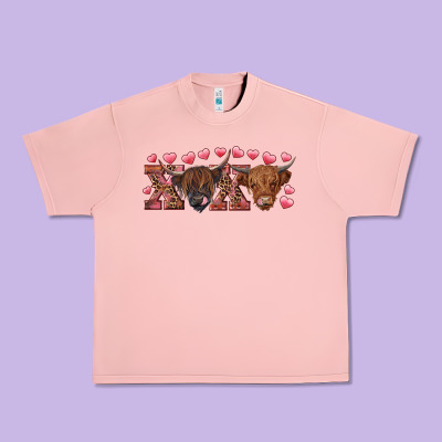 Xoxo Highland Cows Urban Heavy Tee Designed By Ranaportraitstore