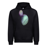 Black Opunthia Santa Rita Cactus Urban Hoodie - LillyAllenDesigns