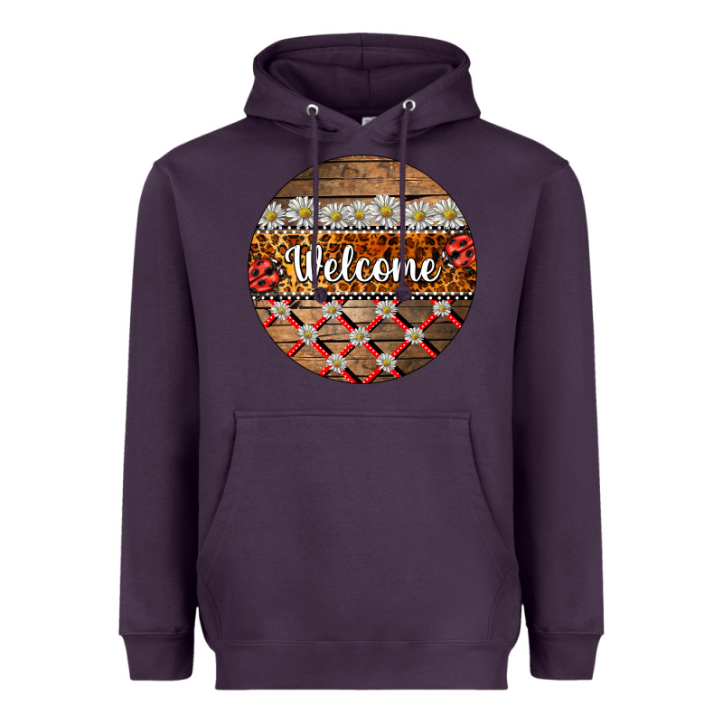 Ladybug Welcome Ornament Heavyweight Hoodie by BarkalooDesign | Teevron