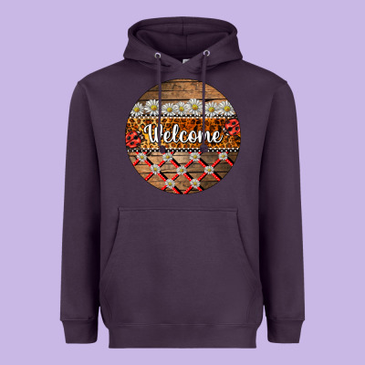 Ladybug Welcome Ornament Heavyweight Hoodie Designed By Barkaloodesign