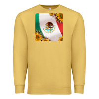 Antique Gold mexican flag sunflowers and leopard coaster Premium Sweatshirt - Jasminsmagicworld