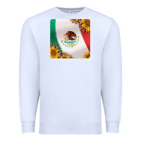 White mexican flag sunflowers and leopard coaster Premium Sweatshirt - Jasminsmagicworld