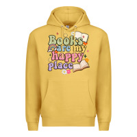 Antique Gold books are my happy place Premium Hoodie - MaliasSmallBusiness