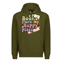 Army Green books are my happy place Premium Hoodie - MaliasSmallBusiness