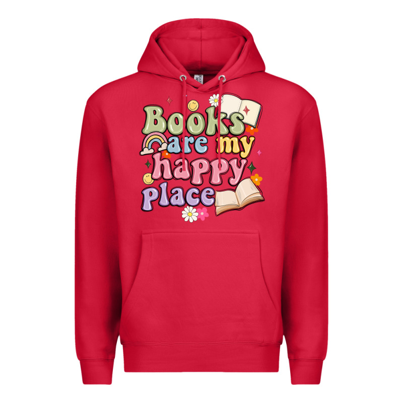 Books Are My Happy Place Premium Hoodie by MaliasSmallBusiness | Teevron