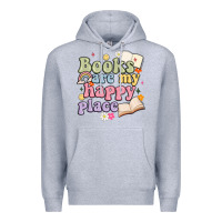 Heather Grey books are my happy place Premium Hoodie - MaliasSmallBusiness