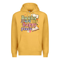 Mustard books are my happy place Premium Hoodie - MaliasSmallBusiness