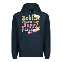 Navy books are my happy place Premium Hoodie - MaliasSmallBusiness