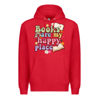Red books are my happy place Premium Hoodie - MaliasSmallBusiness