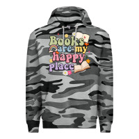 Slate Camo books are my happy place Premium Hoodie - MaliasSmallBusiness